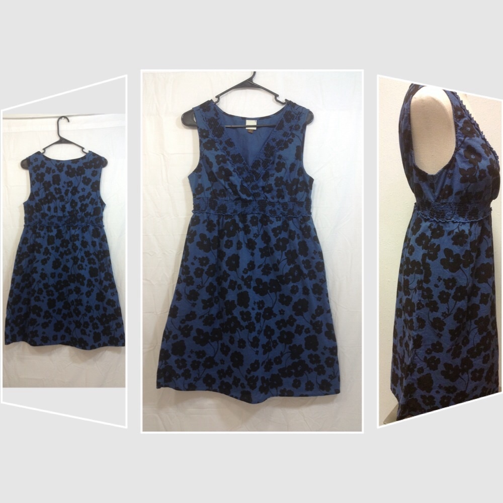 Sonoma blue and black floral print dress (3 for $15)